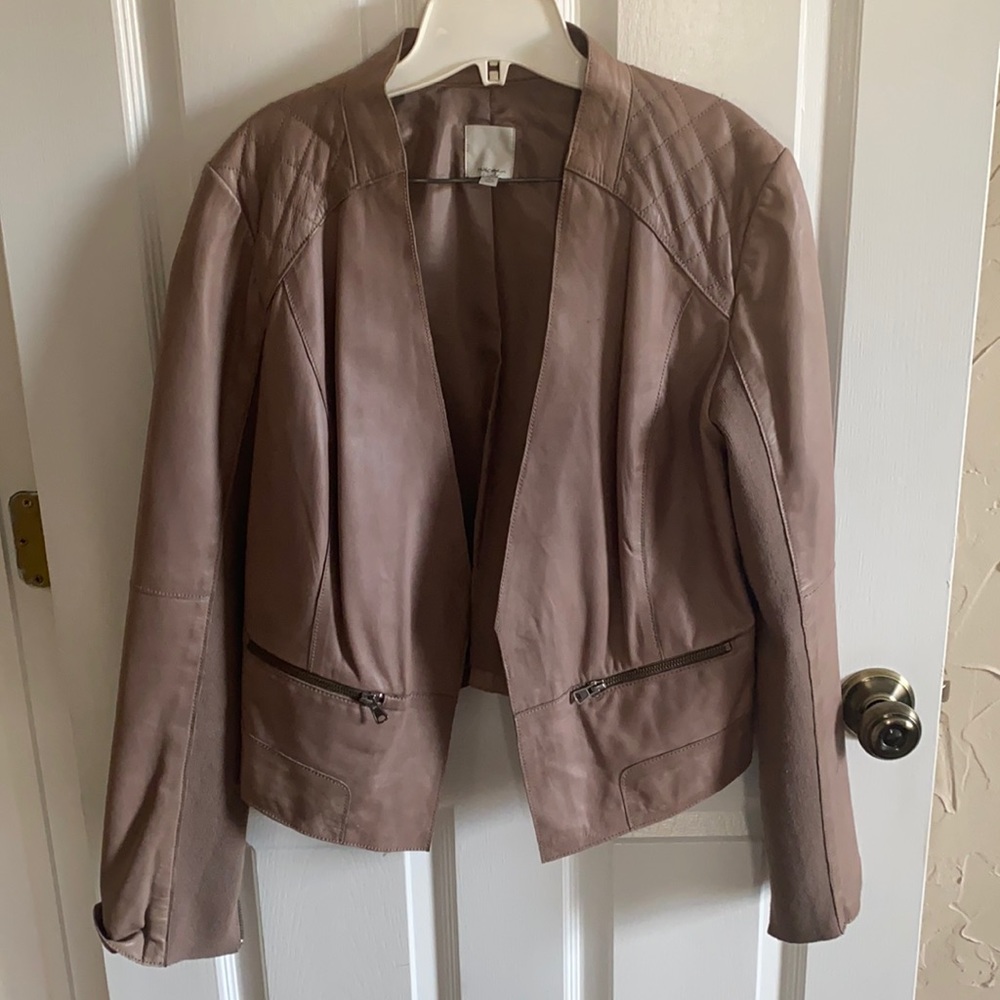 Halogen Brown Leather Jacket